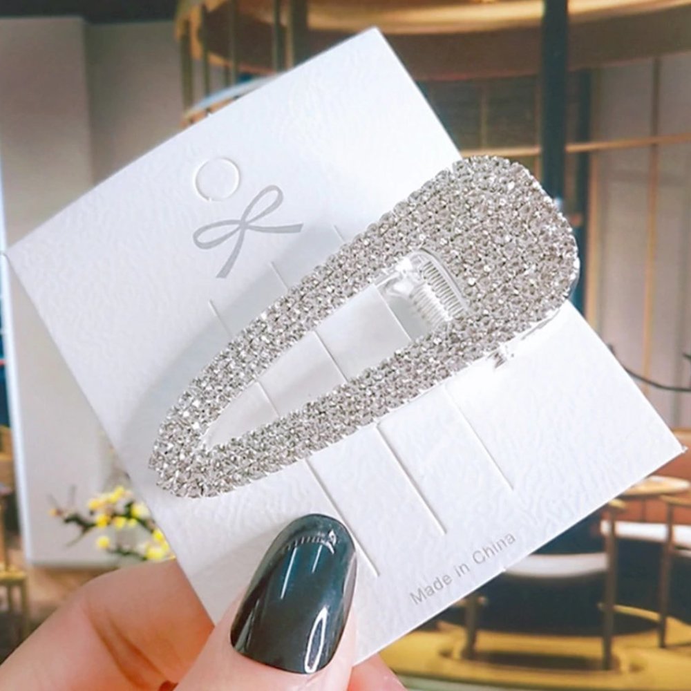 Silver Crystal Barrette Hair Pin NWT